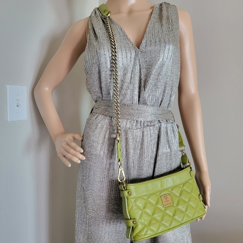 RARE Authentic MCM Quilted Leather crossbody bag